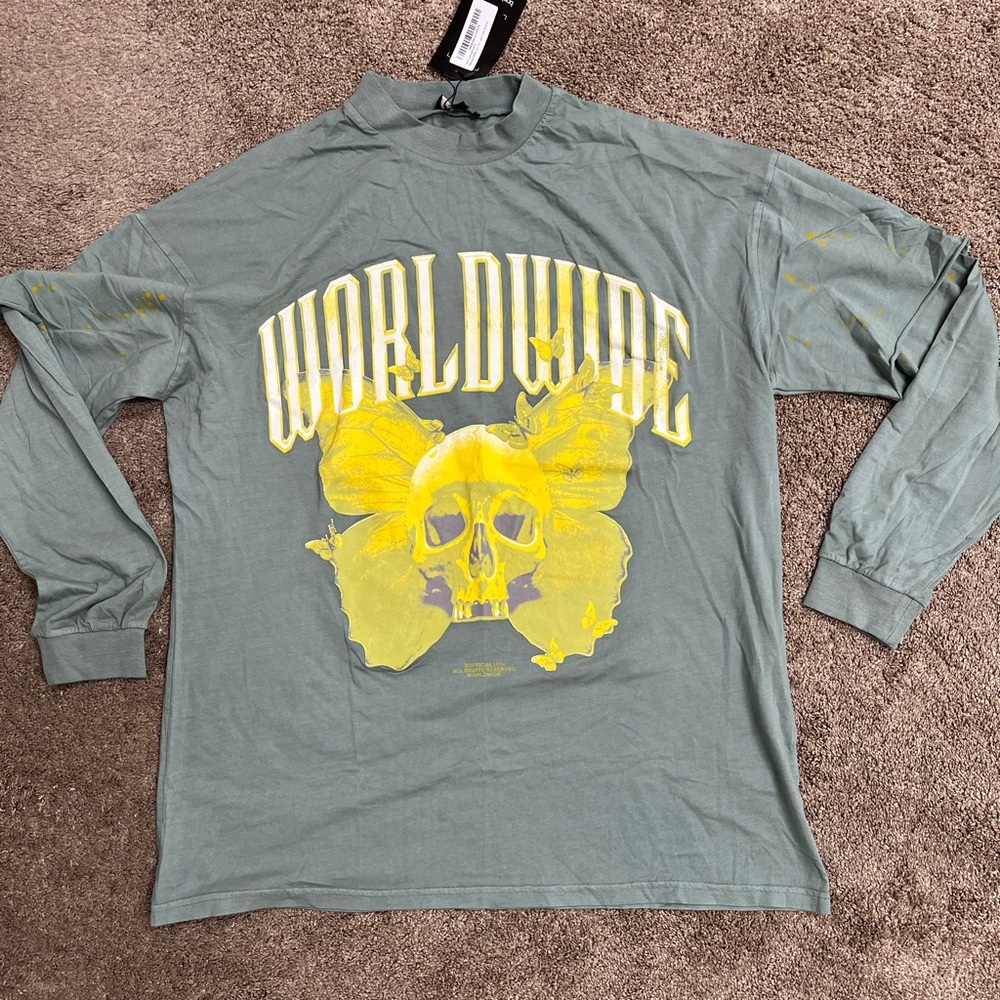 Long sleeve butterfly skull shirt